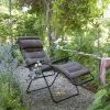 30" Taupe and Black Metal Zero Gravity Chair with Taupe cushion