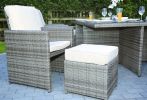 129" X 76" X 46" Gray 11 Piece Outdoor Dining Set With Cushions