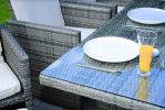 129" X 76" X 46" Gray 11 Piece Outdoor Dining Set With Cushions