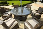 211" X 55" X 32" Brown 7 Piece Outdoor Dining Set With Washed Cushion