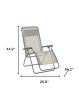 27" Beige and Gray Metal Zero Gravity Chair