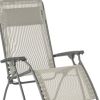 27" Beige and Gray Metal Zero Gravity Chair