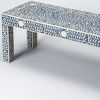 Blue And Ivory Bone Inlay Bench