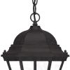 Three Light Matte Black Carousel Lantern Hanging Light