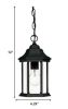 Narrow Matte Black Glass Lantern Hanging Light