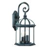 Three Light Matte Black Eastern Lantern Wall Light