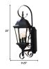 Three Light Matte Black Swing Arm Lantern Wall Light