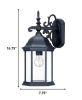 Narrow Matte Black Domed Hanging Glass Lantern Wall Light