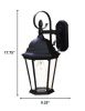 XL Matte Black Swing Arm Hanging Lantern Wall Light