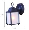 Matte Black Hanging Frosted Glass Lantern Wall Light