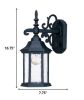 Narrow Matte Black Domed Hanging Lantern Wall Light