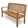 60" Teak Solid Wood Garden Bench