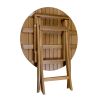 30" Brown Rounded Solid Wood Folding Outdoor Side Table