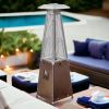 9500 BTU Bronze Steel Propane Triangular Pyramid Tabletop Patio Heater