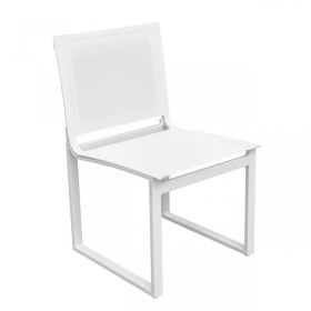 20" Set Of Two White Metal Dining Chair