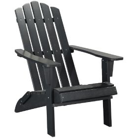 29" Black Heavy Duty Plastic Adirondack Chair