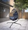 38" Beige And Black Metal Swing Chair