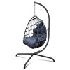 38" Beige And Black Metal Swing Chair