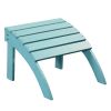 19" Blue Indoor Outdoor Footstool Ottoman