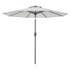 9' Grey Polyester Octagonal Tilt Market Patio Umbrella