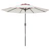 9' Beige And Terracotta Polyester Octagonal Tilt Market Patio Umbrella