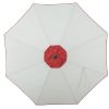 9' Beige And Terracotta Polyester Octagonal Tilt Market Patio Umbrella