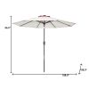 9' Beige And Terracotta Polyester Octagonal Tilt Market Patio Umbrella