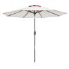 9' Beige And Terracotta Polyester Octagonal Tilt Market Patio Umbrella