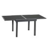 35" Gray Square Metal Extendable Outdoor Side Table