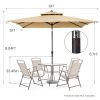 9' Tan Polyester Rectangular Tilt Market Patio Umbrella Style 2