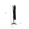 10' Black Polyester Square Tilt Cantilever Patio Umbrella With Stand Style 3