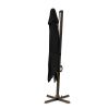 10' Black Polyester Square Tilt Cantilever Patio Umbrella With Stand Style 3