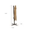 10' Tan Polyester Square Tilt Cantilever Patio Umbrella With Stand Style 3