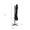 10' Black Polyester Square Tilt Cantilever Patio Umbrella With Stand Style 4