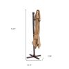 10' Tan Polyester Square Tilt Cantilever Patio Umbrella With Stand Style 5