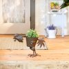 Pecking Rooster Iron Planter