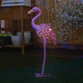 Standing Tall Solar Flamingo Statue