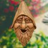 Outdoor Cast Resin Tree Face Birdhouse in Wood Finish