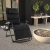 Black Zero Gravity Adjustable Lounge Chair Removable Cushion Cup Holder Tray