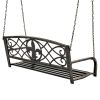 FarmHome Bronze Sturdy 2 Seat Porch Swing Bench Scroll Accents