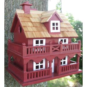 Red Wood Birdhouse - Made of Kiln Dried Hardwood