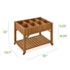 Outdoor Elevated Raised Garden Bed Planter Box with Locking Wheels