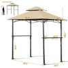 Outdoor 8 x 5 Ft Patio Grill Gazebo with Khaki Vented Canopy