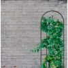 Outdoor 80-inch Tall Garden Trellis in Black Powder Coated Steel Finish