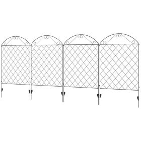 4 Pack Steel Foldable Fence Arch Trellis Panel Animal Barrier