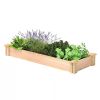 Unfinished Cedar Wood Raised Garden Bed Planter 4-ft x 16-inch - Made in USA