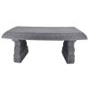 Outdoor Fiber-Clay Garden Bench in Grey Stone Finish