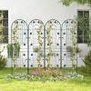 Set of 2- Outdoor 6-ft Galvanized Steel Garden Trellis in Green Metal Finish