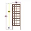 Outdoor 6-Ft Wooden Garden Lattice Trellis in Walnut Wood Finish