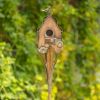 62.6" Tall Cottage Style Birdhouse Garden Stake in Antique Copper